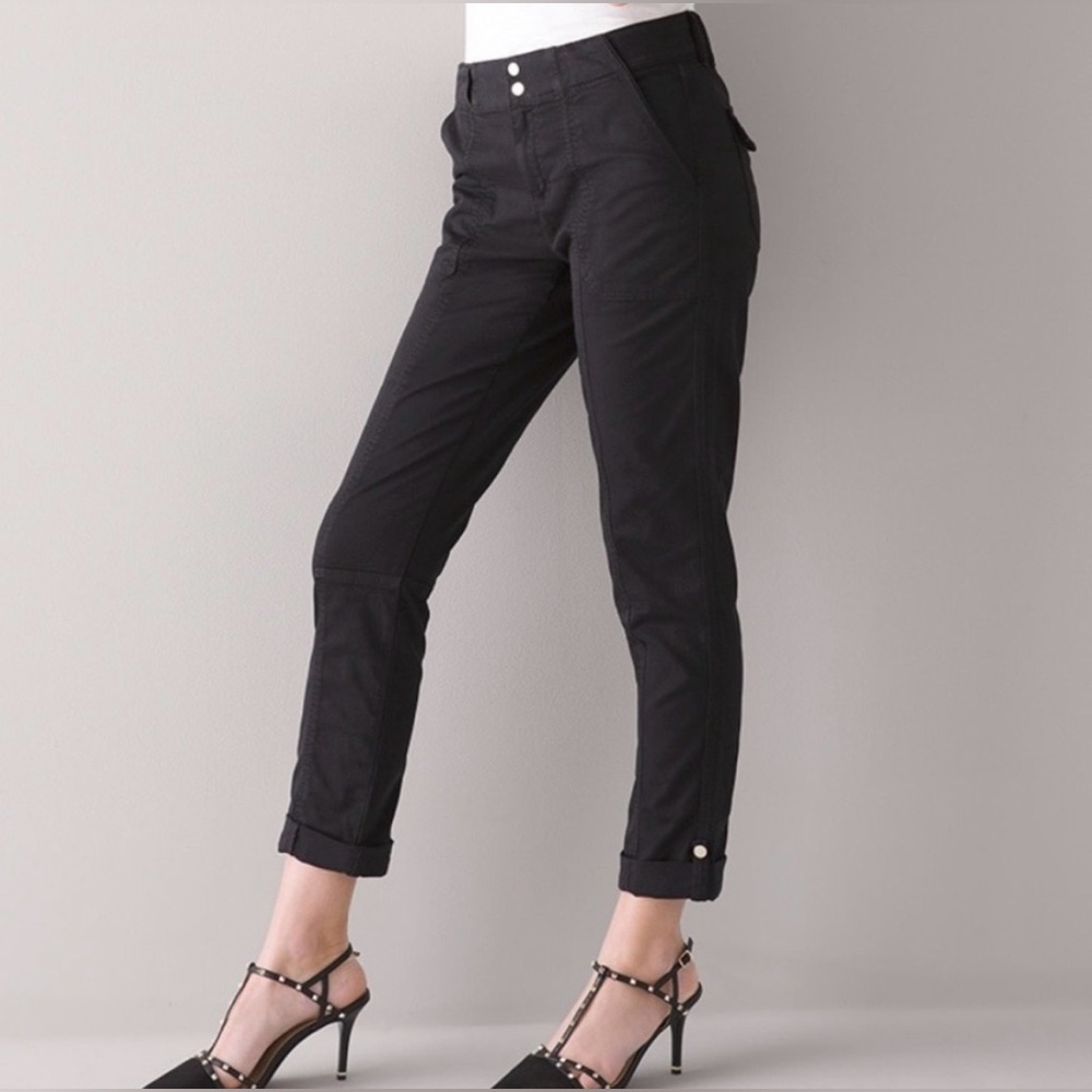 White House Black Market Black Ankle Button-Cuff Pants